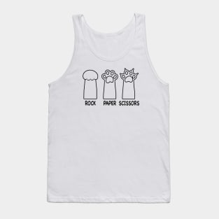 Rock Paper Scissors Hand Game Cute Paw Funny Cat Tank Top